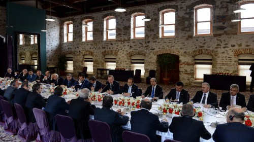 Turkish and Greek delegations attend a meeting in Istanbul