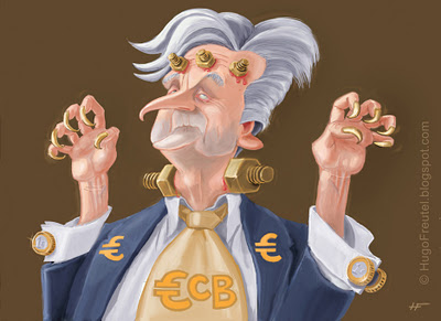 Jean+Claude+Trichet%2C+ECB%2C+EU+euro+cartoon+%C2%A9+Hugo+Freutel