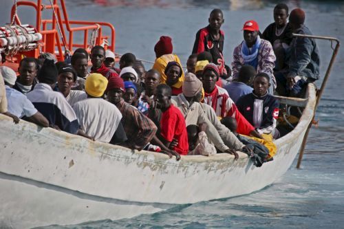 A boat with 55 sub-Saharan illegal immigrants on board