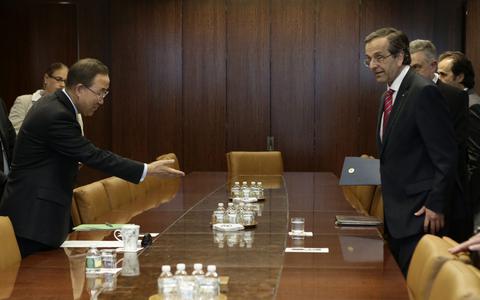 Prime Minister of Greece Antonios Samaras at the UN headquarters in New York