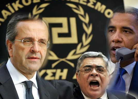 Σαμαράς_Μιχαλολιάκος_Χρυσή_Αυγή_Ομπάμα_130913
