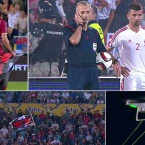 Χαμός στο Σερβία-Αλβανία!&nbsp;(video)