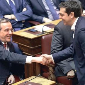 Πρώτη χειραψία Τσίπρα –&nbsp;Σαμαρά