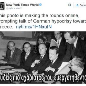 Σφοδρή επίθεση στην Γερμανία από ΗΠΑ με «φαρμακερό» tweet των NY Times για την διαγραφή του γερμανικού χρέους: «Οι υποκριτές ξέχασαν την ιστορία&nbsp;τους»!