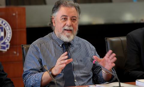 Ο Αναπληρωτής Υπουργός Προστασίας του Πολίτη Γιάννης Πανούσης μιλά κατά την διάρκεια συνέντευξης τύπου, Πέμπτη 7 Μαΐου 2015. Συνέντευξη τύπου παρεχώρησε ο Αναπληρωτής Υπουργός Προστασίας του Πολίτη Γιάννης Πανούσης για τις δράσεις και τα πεπραγμένα του υπουργείου κατά το χρονικό διάστημα των 100 ημερών. ΑΠΕ-ΜΠΕ/ΑΠΕ-ΜΠΕ/Παντελής Σαίτας