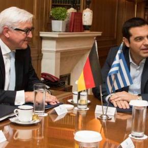 Τσίπρας: Υλοποιούμε μέτρα με τα οποία δεν συμφωνούμε Περίπου μία ώρα διήρκησε η συνάντηση που είχε ο πρωθυπουργός Αλέξης Τσίπρας με τον γερμανό υπουργό Εξωτερικών Φ-Β&nbsp;Στάινμάγερ.