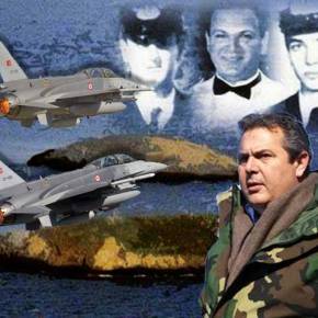 Τουρκικά F-16 στα Ίμια ενώ ο Καμμένος έριχνε στεφάνι εις μνήμιν των ηρώων Καραθανάση, Βλαχάκου και&nbsp;Γιαλοψού