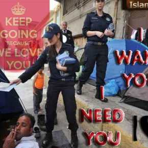 Γυναίκες λιμενικοί μοιράζουν φυλλάδια με το «σας αγαπάμε» στους πρόσφυγες και λάθρο – Μόνο να μην το παρεξηγήσουν…