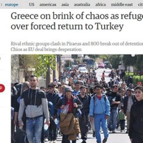 «Observer»: Η Ελλάδα βρίσκεται στο χείλος του χάους λόγω του προσφυγικού Κυρίτσης: Περιμένουμε ξέσπασμα βίας από τους&nbsp;μετανάστες