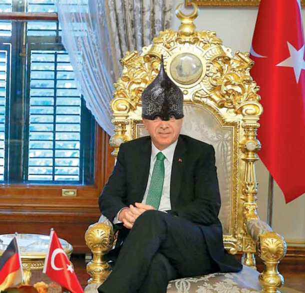 Ottoman-sultan-erdogan-on-throne