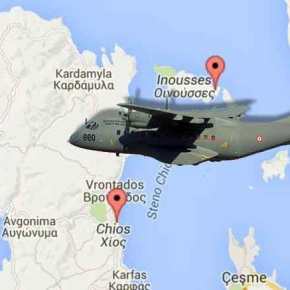 Τουρκικό αεροσκάφος πάνω από τη νήσο Παναγιά στις&nbsp;Οινούσσες!!!