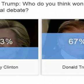 Νικητής ο Ντ.Τραμπ στην τηλεοπτική αναμέτρηση με τη Χ.Κλίντον σύμφωνα με διαδικτυακή δημοσκόπηση του&nbsp;CNBC