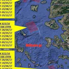 “Κλειδώνουν” το Αιγαίο για ένα χρόνο οι Τούρκοι! NAVTEX για όλο το&nbsp;2017!!!