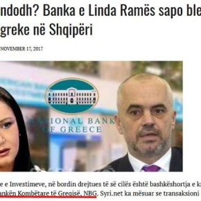 Η τράπεζα της γυναίκας του Έντι Ράμα αγόρασε την ελληνική Εθνική Τράπεζα στην&nbsp;Αλβανία