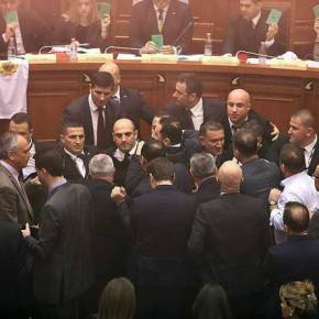 Αγριο ξύλο μέσα και γύρω από την Αλβανική&nbsp;Βουλή