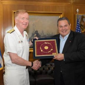 Με τον Αμερικανό διοικητή ναυτικών δυνάμεων Ευρώπης και Αφρικής συναντήθηκε ο&nbsp;Καμμένος