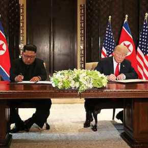 «Εγγυήσεις ασφαλείας» και «πλήρης αποπυρηνικοποίηση» οι δεσμεύσεις της συμφωνίας Τραμπ –&nbsp;Κιμ