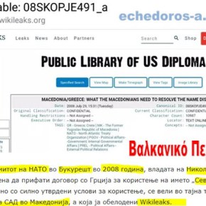 Σκόπια- με αφορμή την αποκάλυψη των Wikileaks: Τι δεχόταν η ‘Μακεδονία’ το&nbsp;2008;