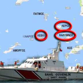 Το Τουρκικό Περιπολικό «TCSG302» …Γυρόφερνε στα νησιά της Λεβίθα, Λέρου και Καλύμνου&nbsp;(Χάρτης)