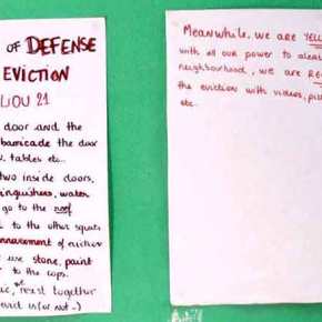 Το σημείωμα με «οδηγίες άμυνας» σε περίπτωση εκκένωσης που βρέθηκε στο&nbsp;Κουκάκι