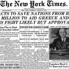 ΣΑΝ ΣΗΜΕΡΑ – 12 Μαρτίου 1947: Διακήρυξη του Δόγματος Τρούμαν, η αμερικανική βοήθεια στην&nbsp;Ελλάδα