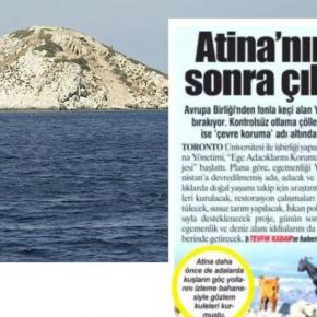 «Η Αθήνα το παίζει αρνάκι, αλλά το σχέδιο της αποκαλύπτεται»- Τουρκική εφημερίδα κατηγορεί την Ελλάδα πως εποικίζει νησιά του Αιγαίου με…&nbsp;κατσίκες